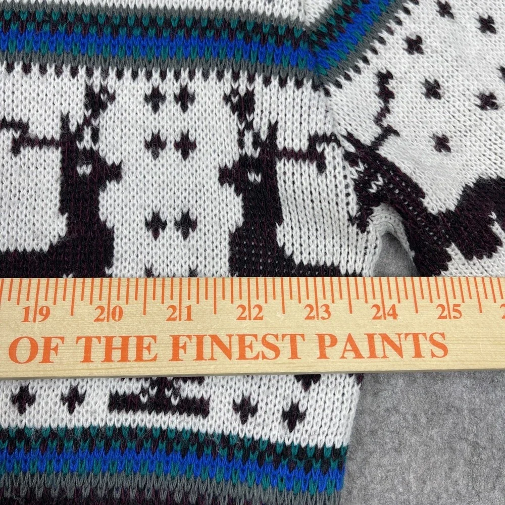VTG Rob Winter Sweater Mens XL Reindeer Snowflakes Trees Grandpa‎ Cabin Core